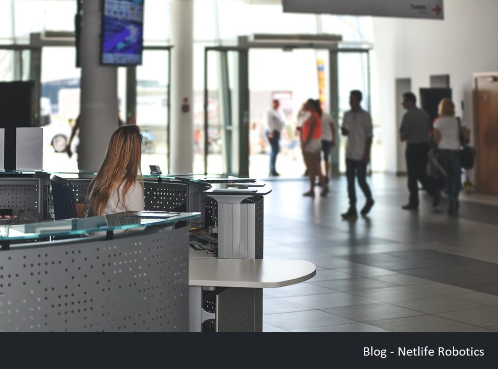 Photo of an information point. voicebot  customer service