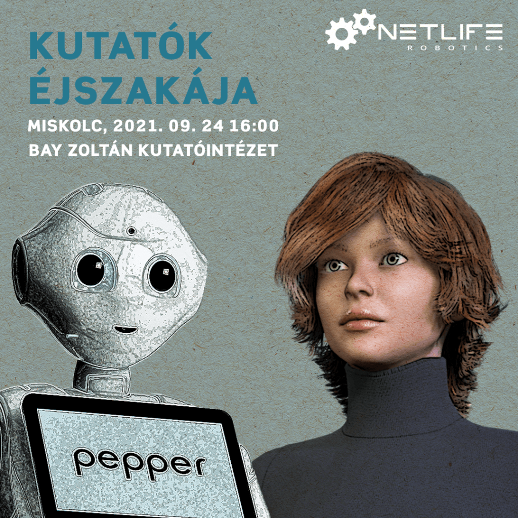 Pepper robot és Léna poszton